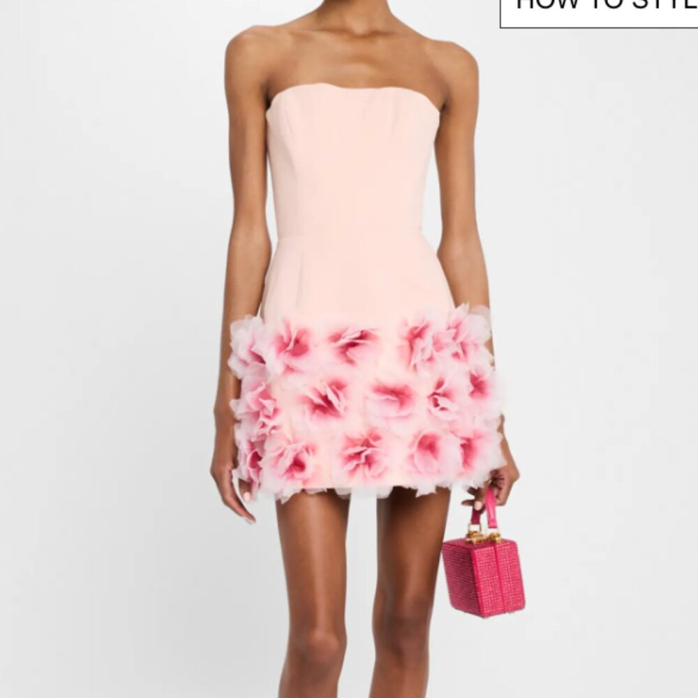 HELSI Holly Strapless Rosette Mini Dress - Size Large - Worn Once